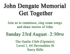 2nd John Dengate Memorial Get Together, Sunday 23rd August 2015