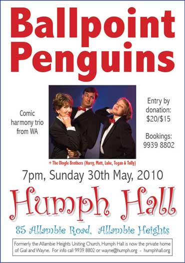 Ballpoint Penguins at Humph Hall poster