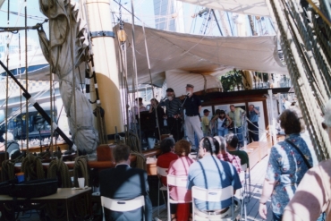 Shanty signing on the deck of the James Craig