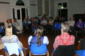 Singing circle session at the Loaded Dog